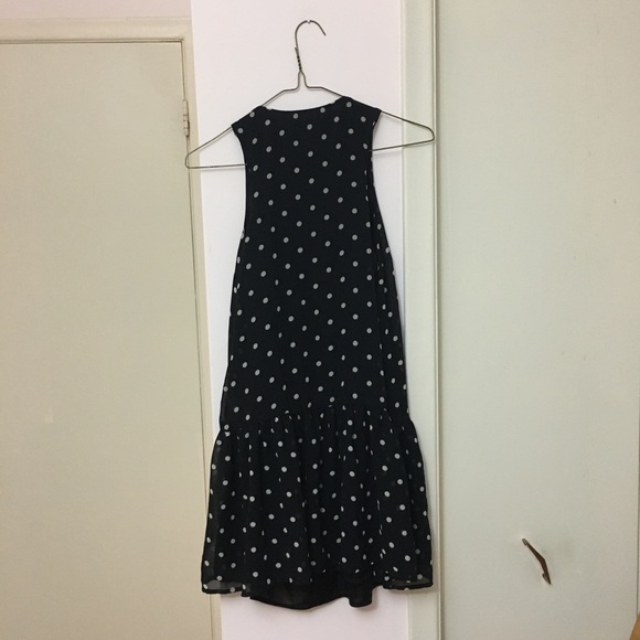 Black Peplum Tank with White Polka Dots - Picture 2 of 5